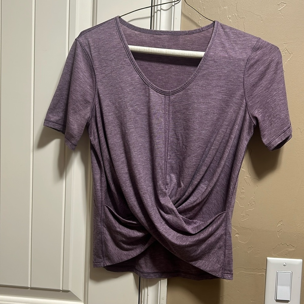 Lululemon Purple short sleeved twisted top-  XS